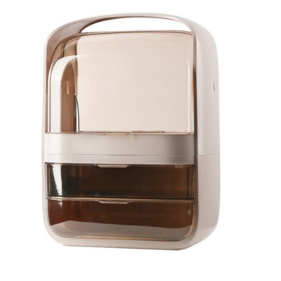 2 Drawers Pink Modern Makeup Storage and Display Box with Lid 30cm W x 20cm D x 40cm H - 4