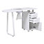 2 Drawers Wooden Nail Table Station Manicure Tech Desk with Dust Collector