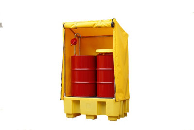 2 Drum Spill Pallet with Framed Cover