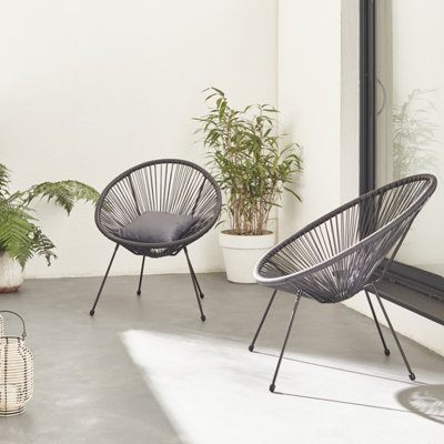 2 Egg designer string chairs PVC designer string chairs