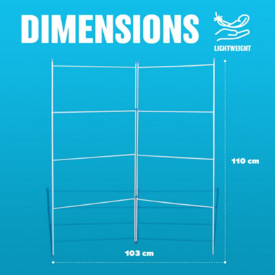 2 Fold Airer Clothes Gate Indoor Outdoor Horse Rack Laundry Rail Dryer ...