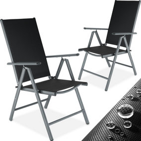2 folding aluminium garden chairs - anthracite