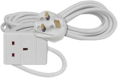 2 Gang 13A Mains Extension Lead 5.0m