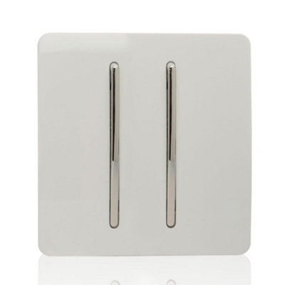 2 Gang 2 Way Artistic Modern Glossy 10 Amp Rocker Tactile Light Switch.