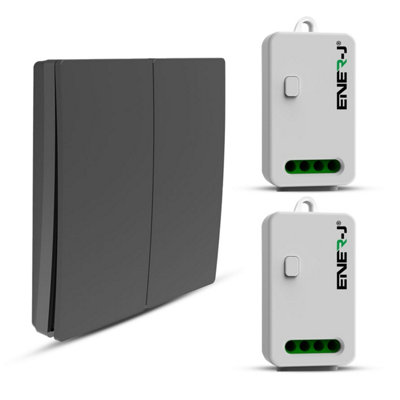 2 Gang Wireless Kinetic Switch, Black + 2 units of 500W RF Receiver Price Comparisons | Compare The Build