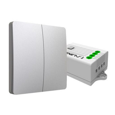 2 Gang Wireless Kinetic Switch, (Silver Finish) + 2 x 500W RF Receiver Price Comparisons | Compare The Build