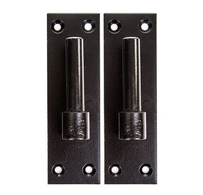 2 Heavy Duty Gate Hooks for Band Gate Hinge Brackets 16mm Pin Black