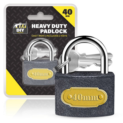 2 Heavy Duty Padlocks With Keys 40mm, Padlocks Outdoor Heavy Duty Weatherproof Ideal for Shed, Fence, Garage