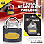 2 Heavy Duty Padlocks With Keys 40mm, Padlocks Outdoor Heavy Duty Weatherproof Ideal for Shed, Fence, Garage
