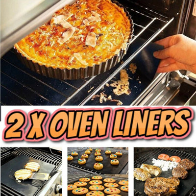 Copper-Infused Teflon Oven Liner Sheet – Heavy Duty, Non-Stick, Reusable BBQ Protector Mat, 40x33cm, Gold