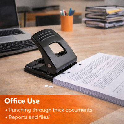 2 Hole Paper Punch 40 Sheet Capacity Lightweight Compact Metal Punch ...
