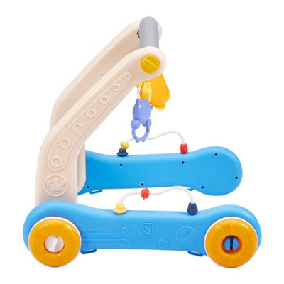 2-in-1 Baby Play Mat and Walker with Musical Keyboard Blue - 5