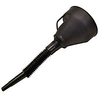 2 in 1 Black Funnel with Flexi Spout for Water Fuel Liquids Petrol Oil
