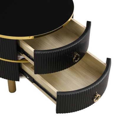 2-in-1 Coffee Table with Side Table and 2 Drawers