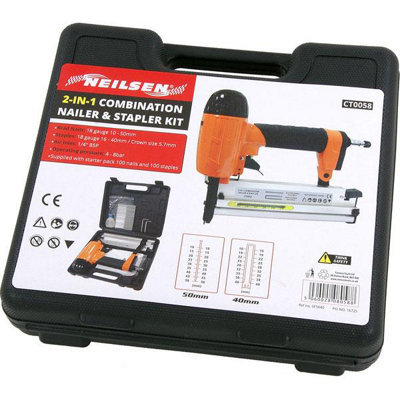 2 in 1 Combination Air Nail Staple Gun CT0058