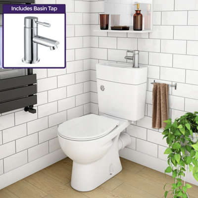 2 in 1 Compact Basin and Close Couple Toilet Combo Space Saver