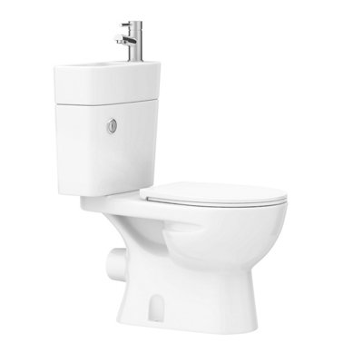 2 in 1 Compact Basin and Close Couple Toilet Combo Space Saver - 3