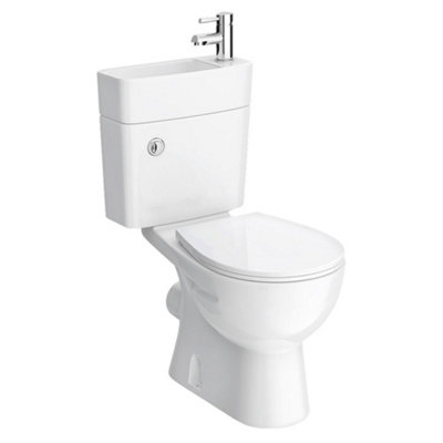 2 in 1 Compact Basin and Close Couple Toilet Combo Space Saver - 4