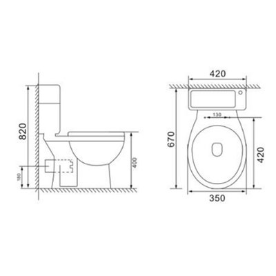2 in 1 Compact Basin and Close Couple Toilet Combo Space Saver - 6