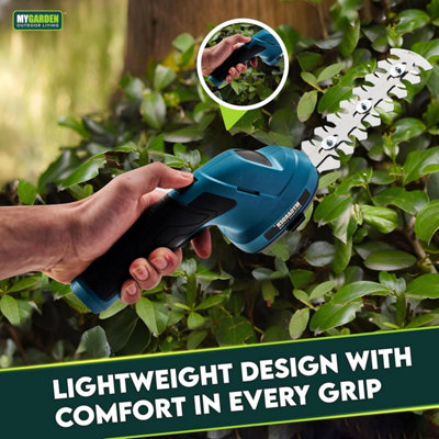 24V Cordless Hedge Trimmer & Grass Shear – 2-in-1 Handheld, With 2 Batteries, 60-Min Run Time