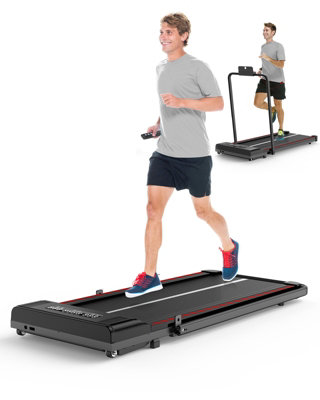 2-in-1 Electric Treadmill Under Desk Walking Pad with Bluetooth& Remote Control(Black)