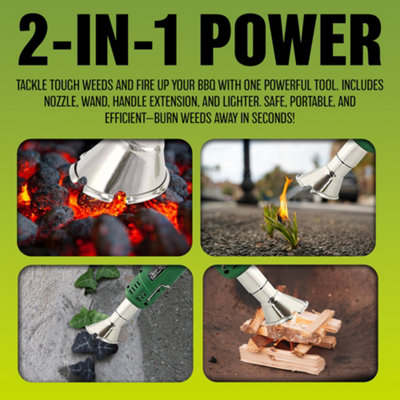 2 In 1 Electric Weed Burner 2000w & Bbq Lighter Wand Garden Blowtorch - 3