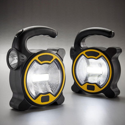 2-in-1 Flood Torch Pack of 2 - Lightweight, Beam torch or Floodlight, Easy-Carry Handle, Freestanding or Hanging