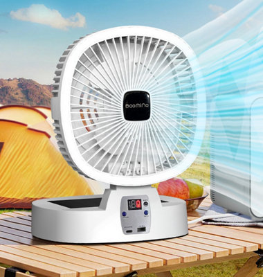 2 in 1 Foldable Solar Powered Desktop Mini Portable Fan with Charger