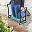 2-in-1 Folding Garden Kneeler or Seat - Foldable Garden or DIY Kneeling Tool with Metal Frame - Open Measures H49 x W60 x D27cm