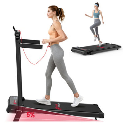 2 in 1 Folding Treadmill,5% Incline ,LED Display Remote Control