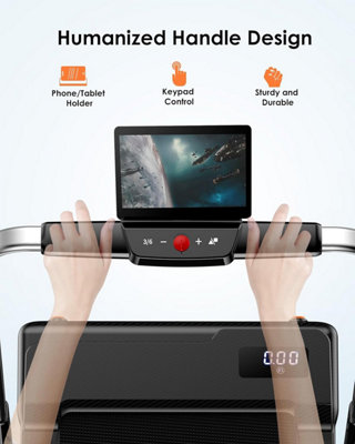 2 in 1 Folding Treadmill,5% Incline ,LED Display Remote Control