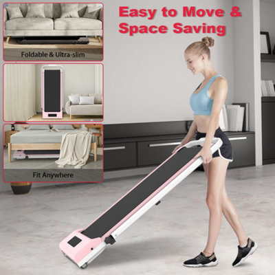 Foldable Walking Pad Pink Running Machine Electric Treadmill