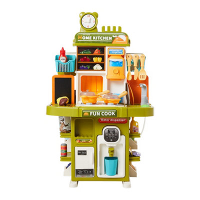 2-in-1 Green Children Pretend Playset with 83-Piece Toy Accessory Set