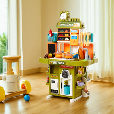 2-in-1 Green Children Pretend Playset with 83-Piece Toy Accessory Set