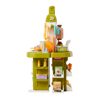 2-in-1 Green Children Pretend Playset with 83-Piece Toy Accessory Set