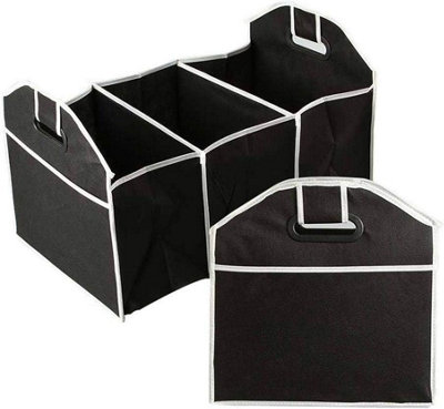 2 in 1 Heavy Duty Collapsible Car Boot Organiser Foldable Storage Box
