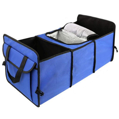 2-in-1 Heavy-Duty Collapsible Car Boot Organizer with Multiple Pockets for Extra Storage
