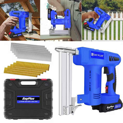 21V Cordless Staple Gun & Brad Nailer 2-in-1 – With Battery, Charger & 1000 Fasteners For DIY & Carpentry