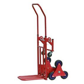 2-in-1 Heavy-Duty Stair Climber & Platform Sack Truck, 150kg/200kg Capacity, Steel Frame, Red