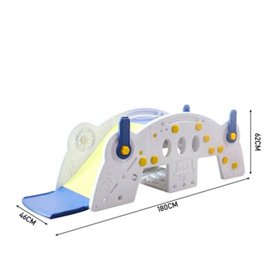 2 in 1 Kids Children Toddler Slide Set&Seesaw&Desk Play Set with Basketball Hoop W 1800 x D 460 x H 620 mm - 7