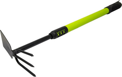 2 In 1 Long Handle Telescopic Gardening Hand Fork Trowel Planting Weeding Grip