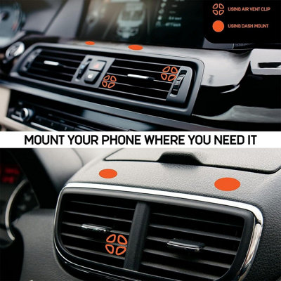 2 in 1 Magnetic Car Mount - Air Vent or Dash Mounted Tiltable Mobile Cell Phone Holder with Universal Compatibility & 360 Rotation - 3
