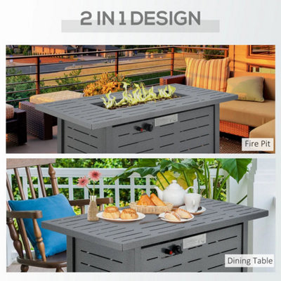 2 In 1 Metal Outdoor Pit Bowl with BBQ Grill - 5