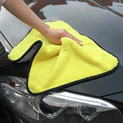 2 In 1 Microfibre Valet Cloth Dry Car Cleaning Towel Polishing Valeting 60Cm