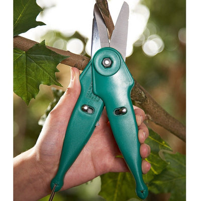 2-in-1 Multipurpose Shears - Adjustable Outdoor Garden Hand Pruning Secateur Tool with Carbon Steel Blades & Rotating Handles