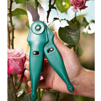 2-in-1 Multipurpose Shears - Adjustable Outdoor Garden Hand Pruning Secateur Tool with Carbon Steel Blades & Rotating Handles