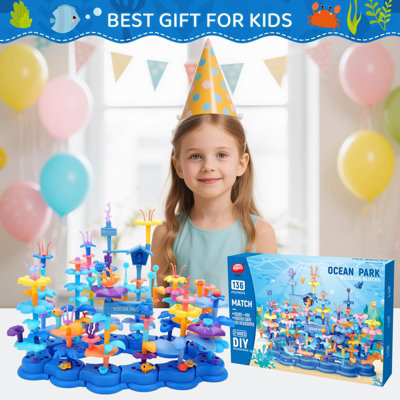 MEDULLA W102 FLOWER & R102 OCEAN セット 2 in 1 Ocean World Flower Garden Building Toys 136 PCS STEM