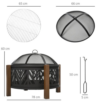 2 In 1 Outdoor Bowl with BBQ Grill - 4