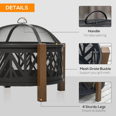 2 In 1 Outdoor Bowl with BBQ Grill - 5
