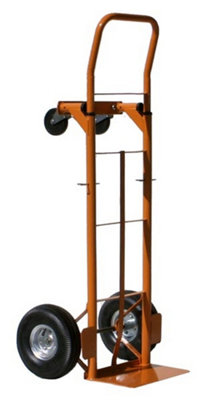 2-in-1 Pneumatic Wheel Sack Truck, 250kg Capacity, Heavy-Duty Steel Frame, Dual Positioning System